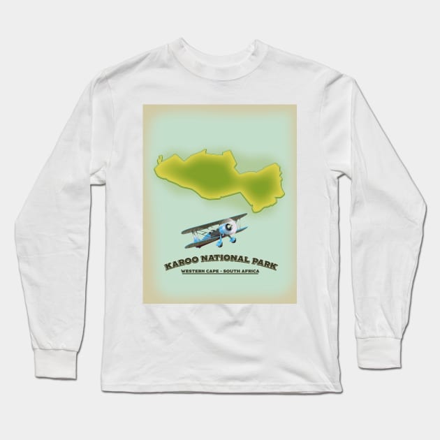 Karoo National Park Western Cape South Africa map Long Sleeve T-Shirt by nickemporium1